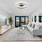 20" Flush Mount Ceiling Fan with LED Lights