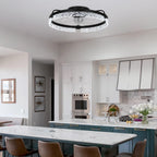 20" Flush Mount Ceiling Fan with LED Lights
