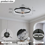20" Flush Mount Ceiling Fan with LED Lights