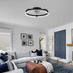20" Flush Mount Ceiling Fan with LED Lights