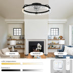 20" Flush Mount Ceiling Fan with LED Lights