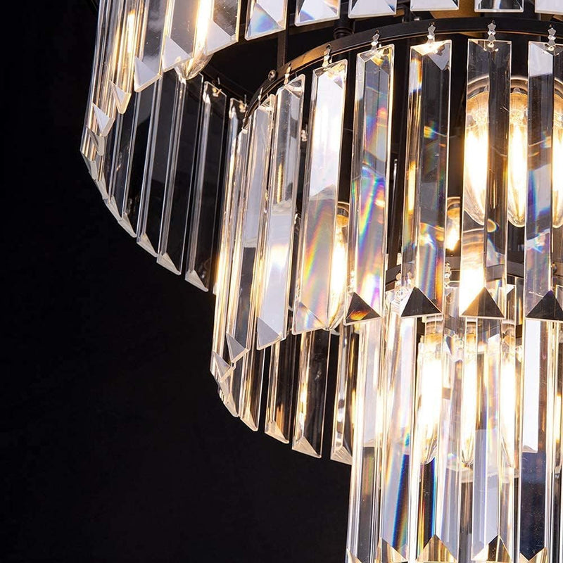 20 Inch Crystal Chandelier 3-Tier Contemporary Modern Bathroom