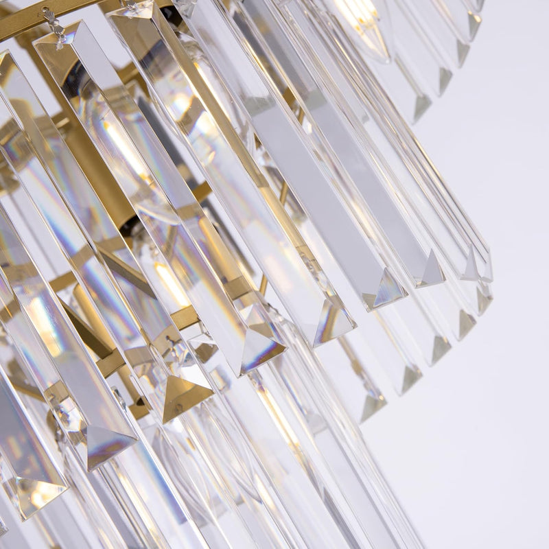 20 Inch Crystal Chandelier 3-Tier Contemporary Modern Bathroom