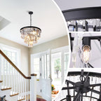 20 Inch Crystal Chandelier 3-Tier Contemporary Modern Bathroom