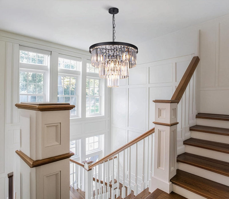20 Inch Crystal Chandelier 3-Tier Contemporary Modern Bathroom