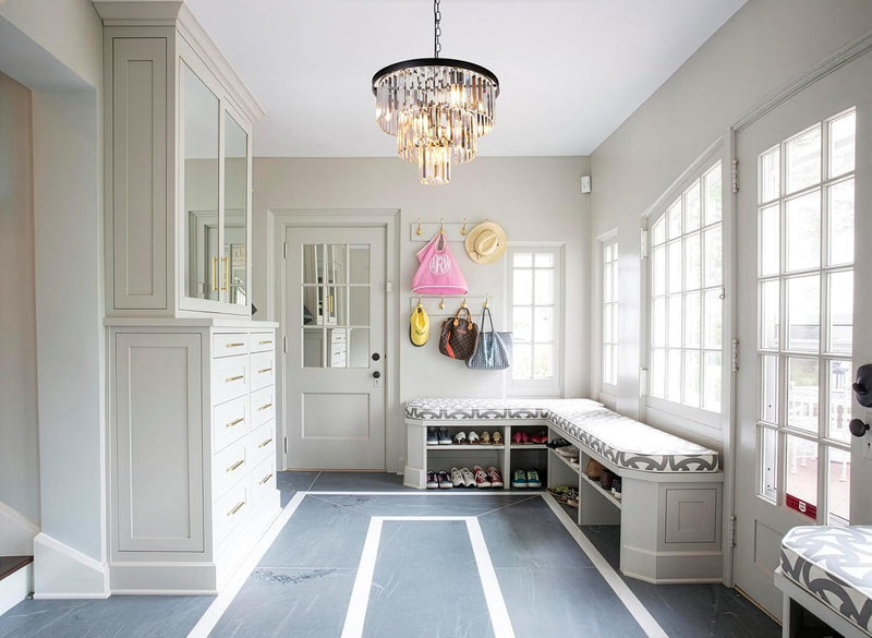 20 Inch Crystal Chandelier 3-Tier Contemporary Modern Bathroom