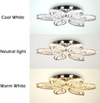 20-Inch Dimmable Flower Crystal LED Flush Mount Ceiling