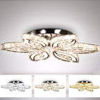 20-Inch Dimmable Flower Crystal LED Flush Mount Ceiling