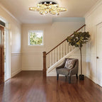 20-Inch Dimmable Flower Crystal LED Flush Mount Ceiling