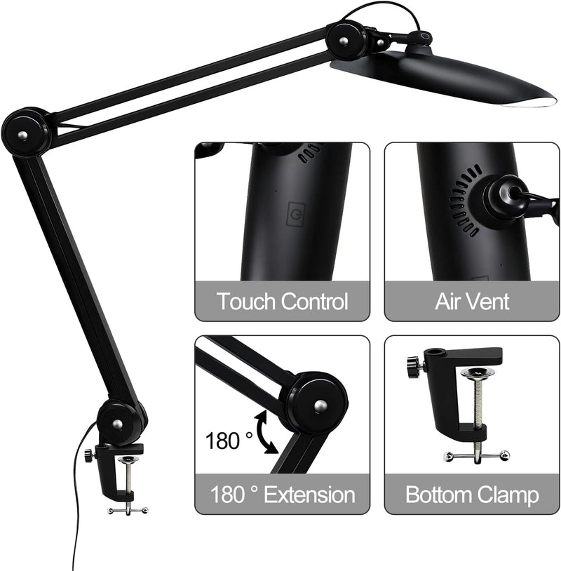 20" LED Desk Lamp with Clamp 24W Cct