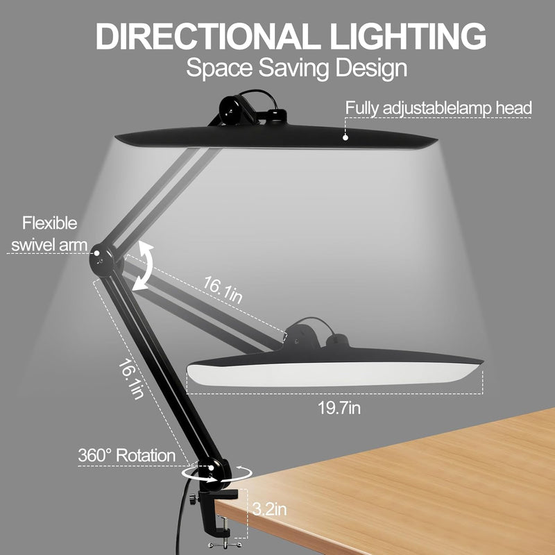 20" LED Desk Lamp with Clamp 24W Cct