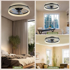 20" Modern Ceiling Fan with Light 6 Speeds