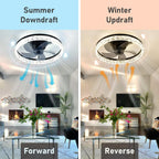 20" Flush Mount Ceiling Fan with LED Lights