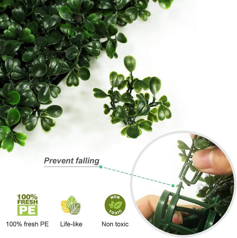 20"x20" Artificial Boxwood Hedge Panels Garden Fence Cover (12 Pack)