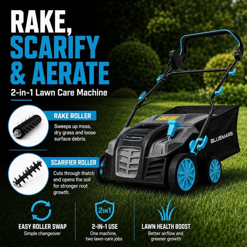 2000W Lawn Scarifier and Aerator 40CM Working Width