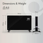 2000W Smart Electric Glass Panel Heater Wall Mounted