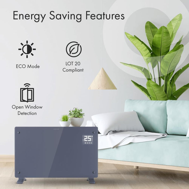 2000W Smart Electric Glass Panel Heater Wall Mounted
