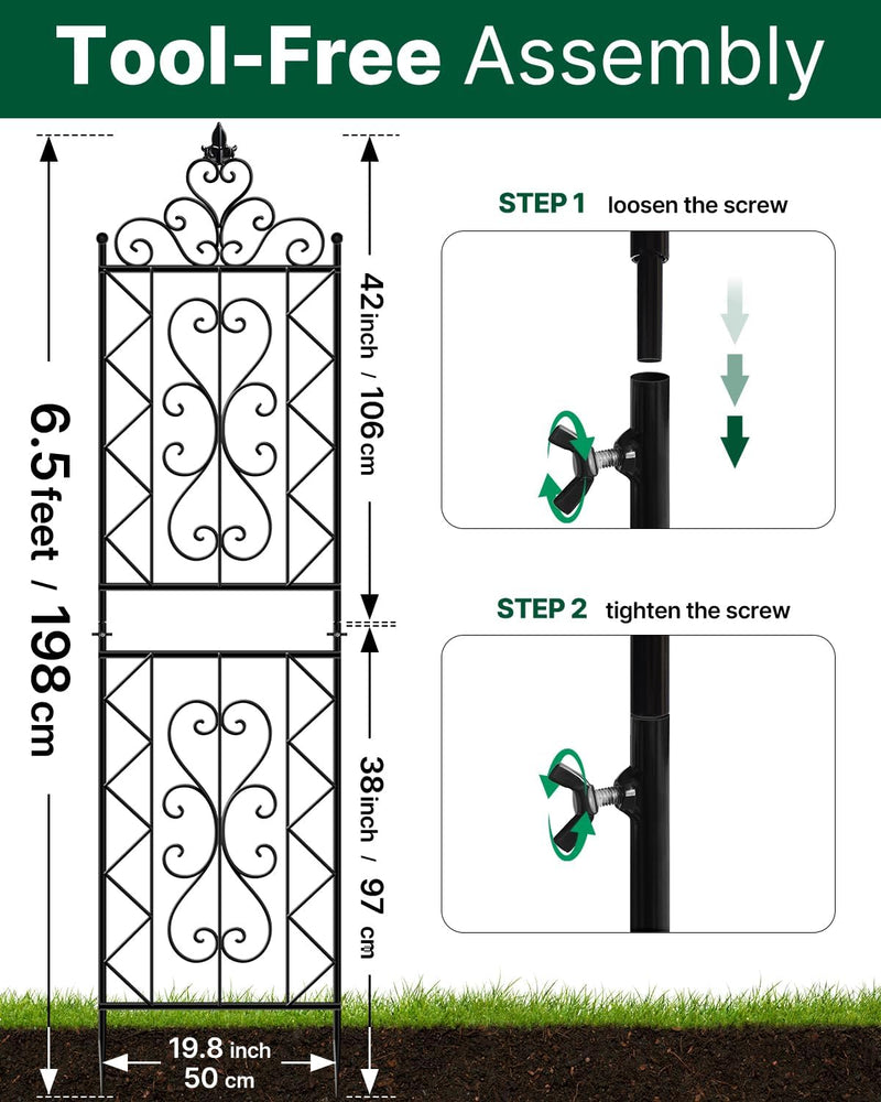 200CM Metal Garden Trellis for Climbing Plants Pack