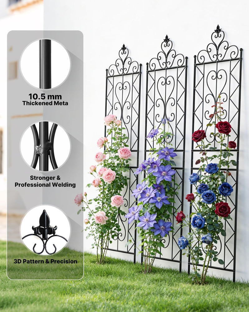 200CM Metal Garden Trellis for Climbing Plants Pack