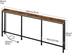 200CM Narrow Console Table with Power Outlet