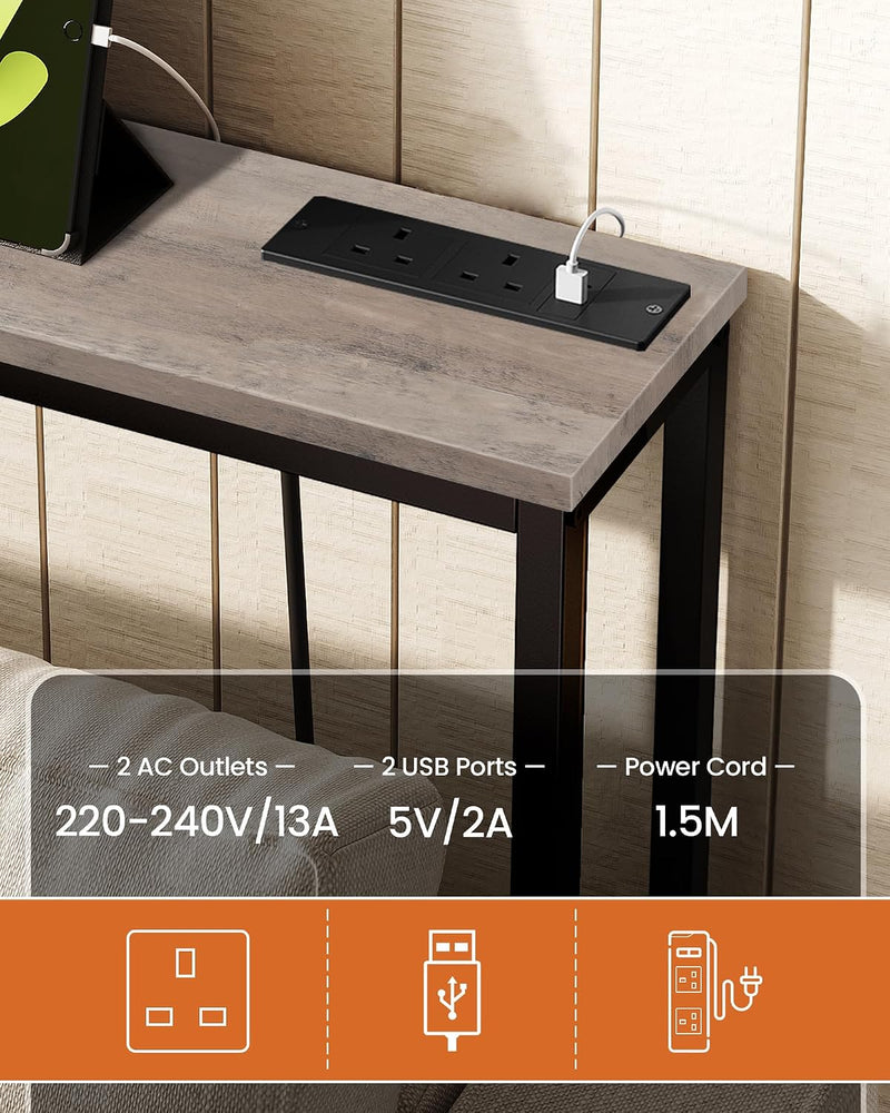 200CM Narrow Console Table with Power Outlet