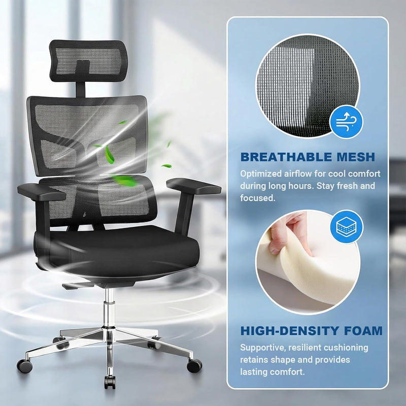 200KG 440lbs Heavy Duty Ergonomic Office Chair Big