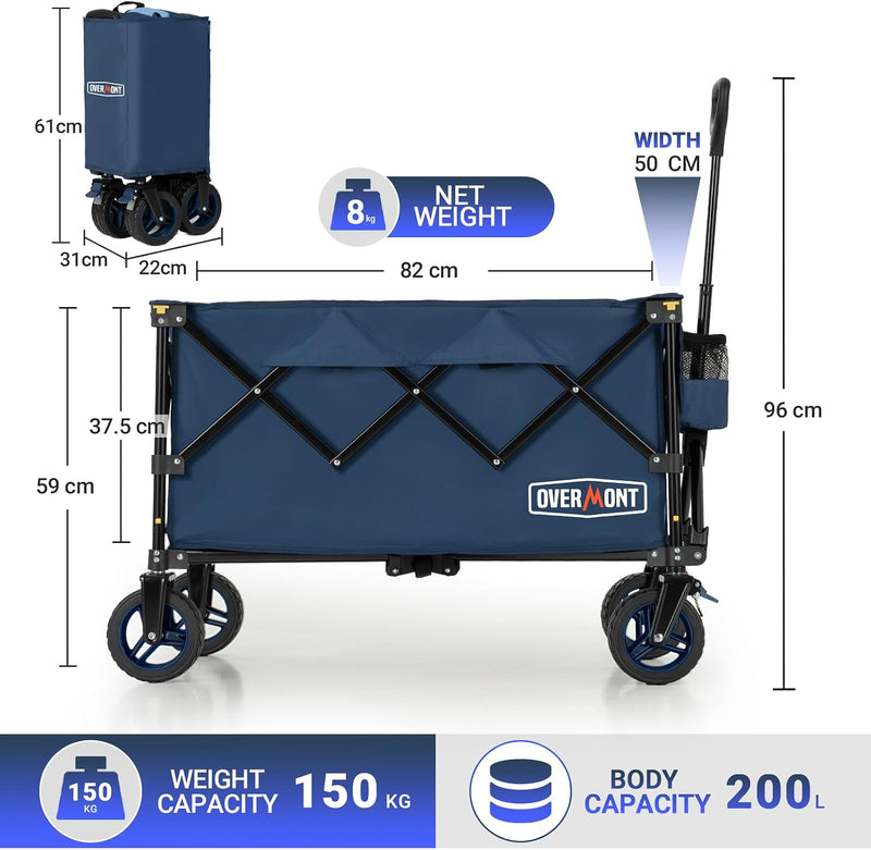 200L Folding Festival Trolley on Wheels 150KG