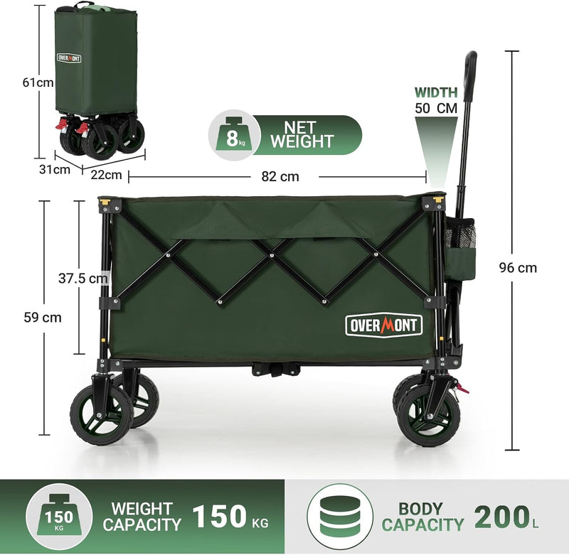 200L Folding Festival Trolley on Wheels