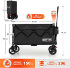 200L Folding Festival Trolley on Wheels 150KG