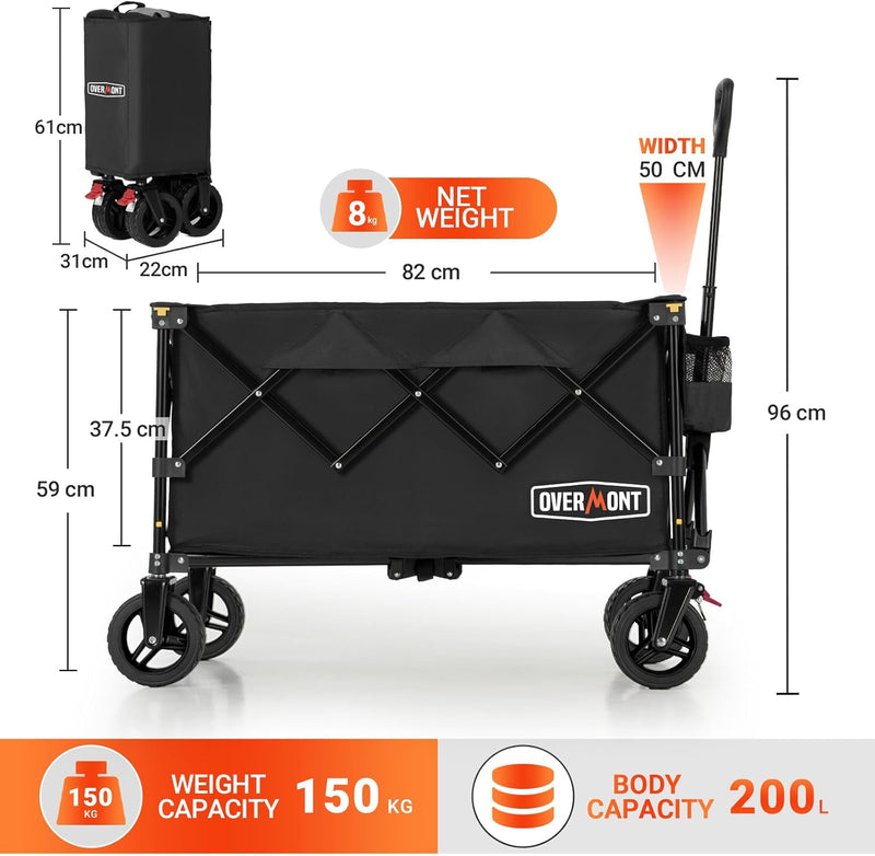200L Folding Festival Trolley on Wheels 150KG