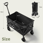 200L Folding Trolley Heavy Duty Collapsible Garden Handcart