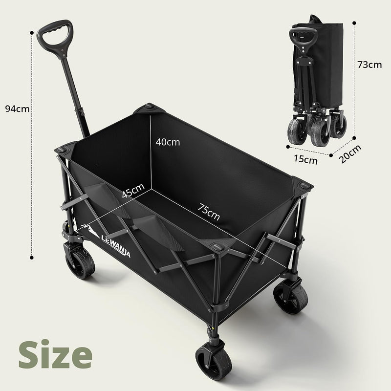 200L Folding Trolley Heavy Duty Collapsible Garden Handcart