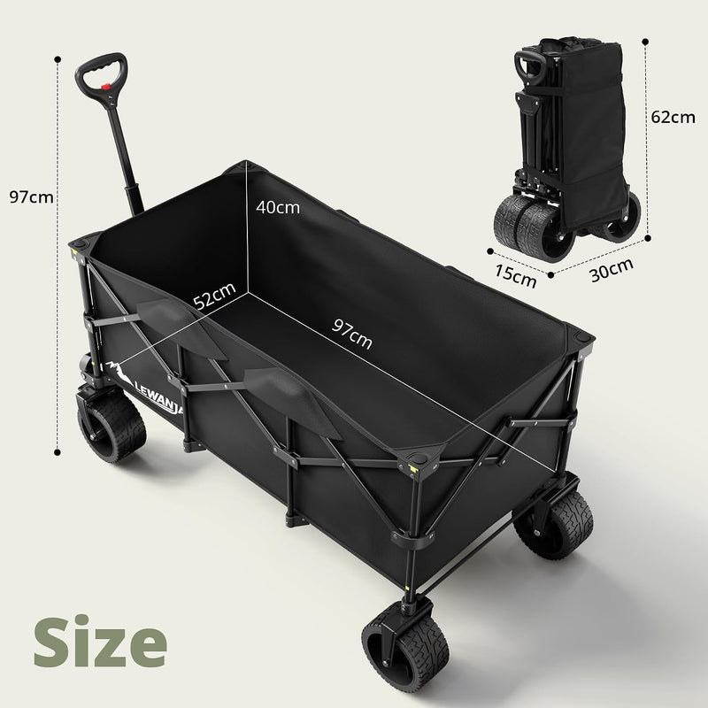 200L Folding Trolley Heavy Duty Collapsible Garden Handcart