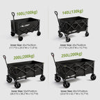 200L Folding Trolley Heavy Duty Collapsible Garden Handcart