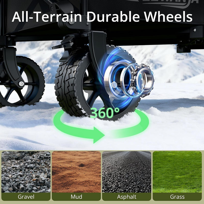 200L Folding Trolley Heavy Duty Collapsible Garden Handcart