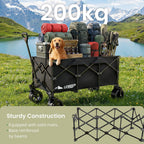 200L Folding Trolley Heavy Duty Collapsible Garden Handcart