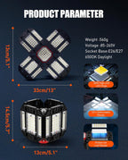 200W LED Garage Light 20000lm 6500K Deformable Ceiling (1 Pack)