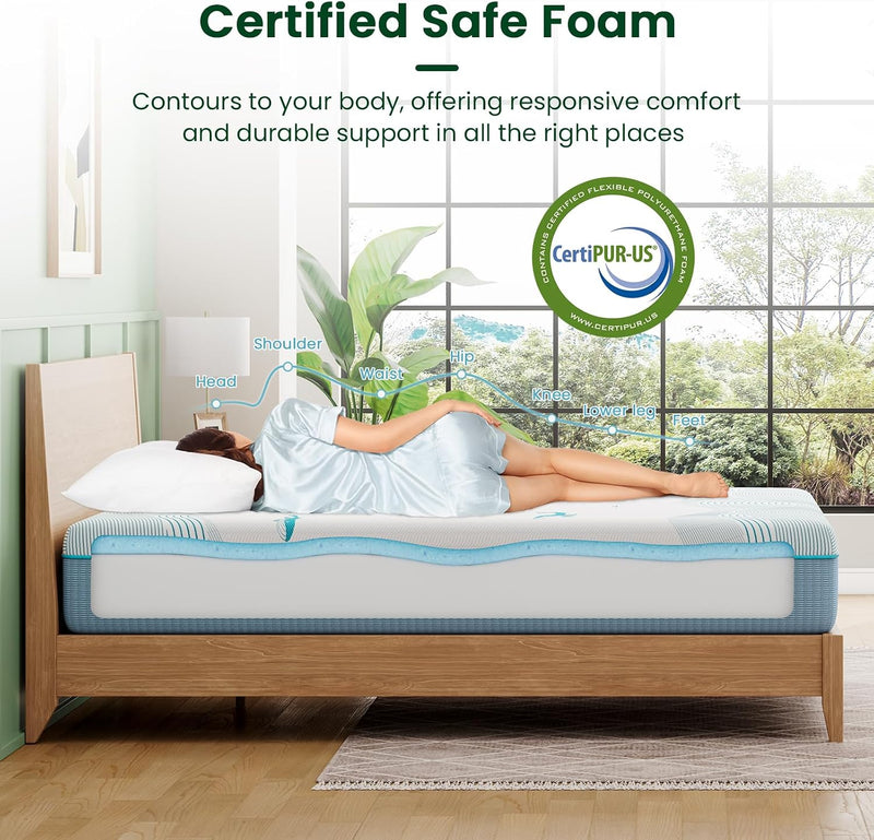 20CM Ocean-Inspired Memory Foam Mattress Medium Firm Adorable