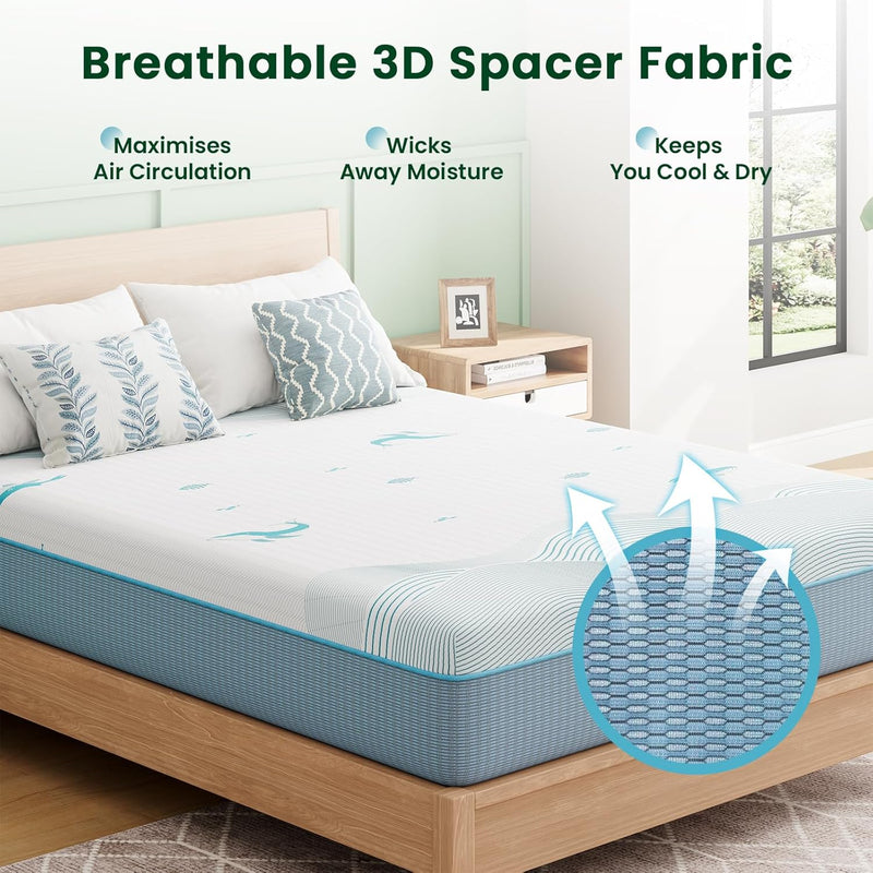 20CM Ocean-Inspired Memory Foam Mattress Medium Firm Adorable