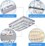 20in Dimmable Crystal LED Ceiling Light Remote