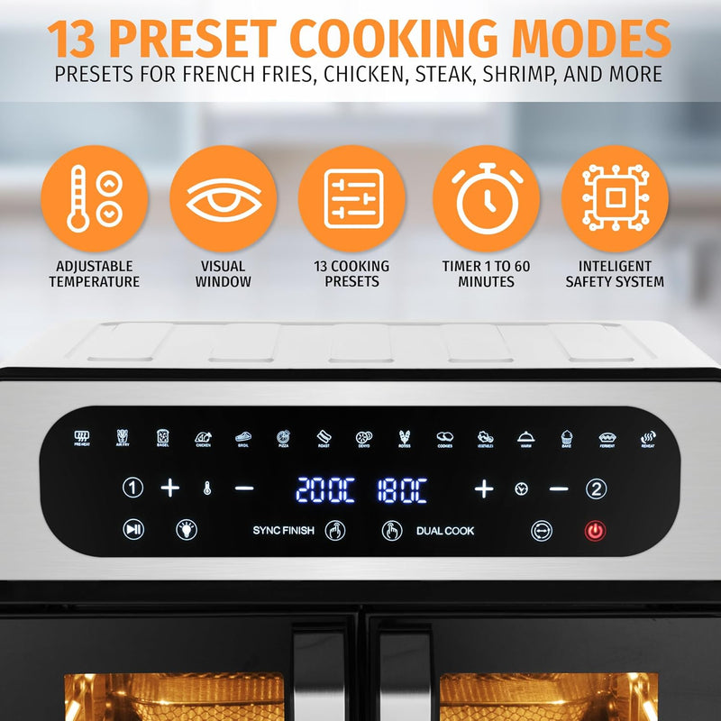 20L Air Fryer Oven with Dual French Glass