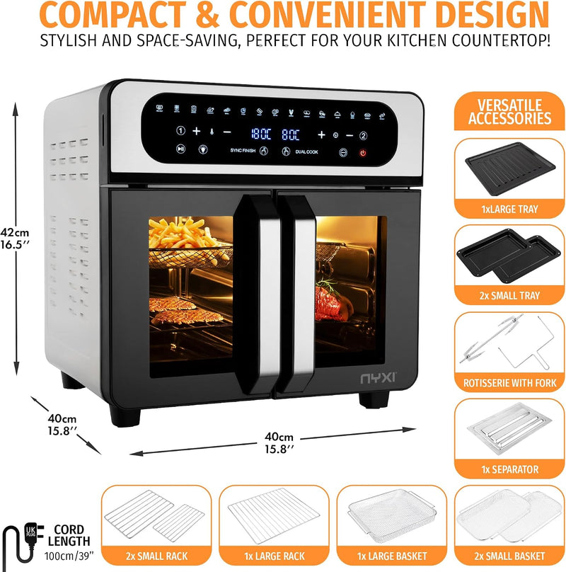 20L Air Fryer Oven with Dual French Glass