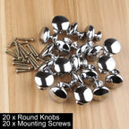 20pcs Cabinet Knob 30MM Polished Chrome Kitchen Cupboard