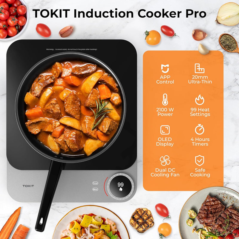 Portable Induction Hob 2100W Smart Single Hot Plate