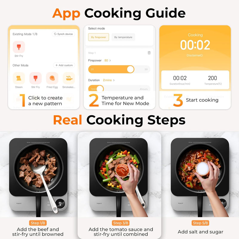 Portable Induction Hob 2100W Smart Single Hot Plate
