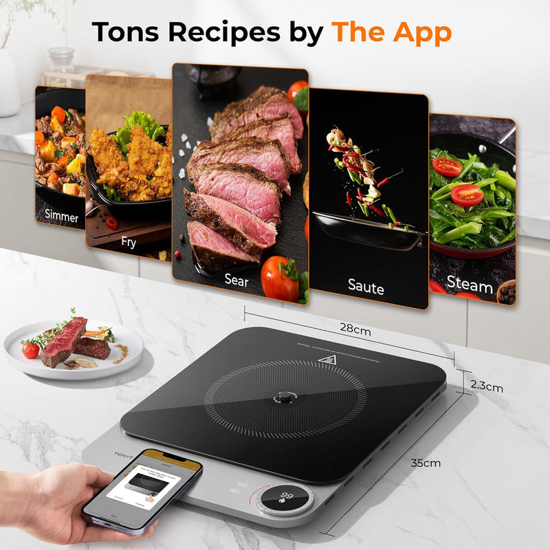 Portable Induction Hob 2100W Smart Single Hot Plate