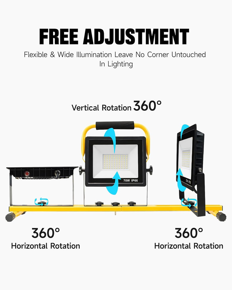 Waterproof 210W LED Work Light 20000lm 3-Head
