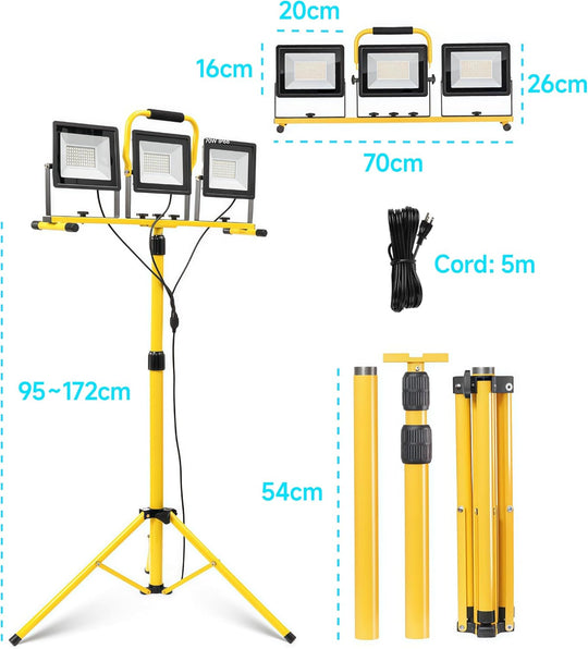 20000lm 210W LED Work Light with Stand 3