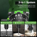 21V Brushless Cordless Combi Drill Set 2x2.0ah Hammer