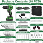 21V Brushless Cordless Combi Drill Set 2x2.0ah Hammer